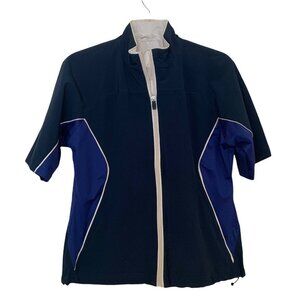 Glen Echo Women's Golf Jacket Size Medium Short Sleeves Windbreaker Rain Blue